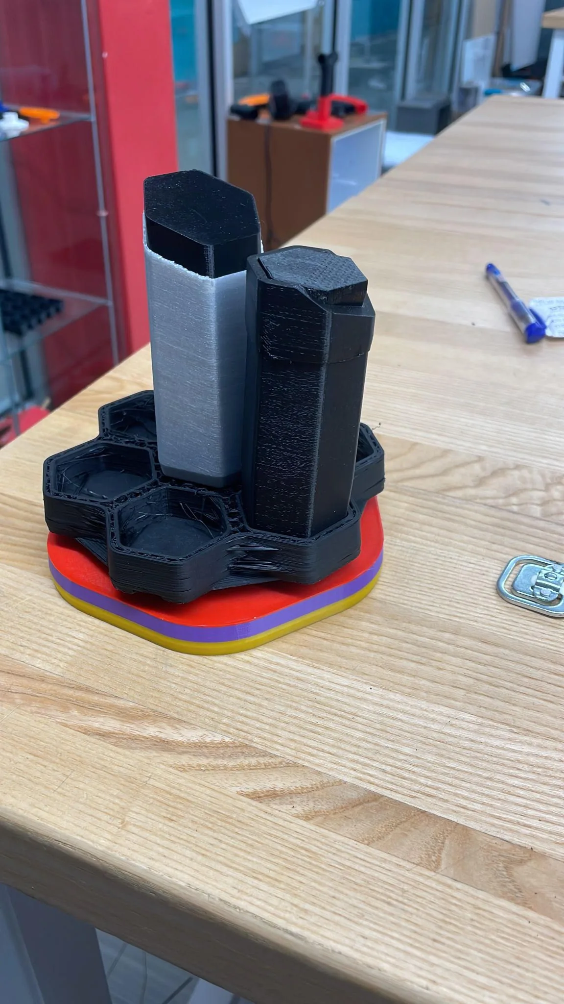 3D-printed hex container prototype